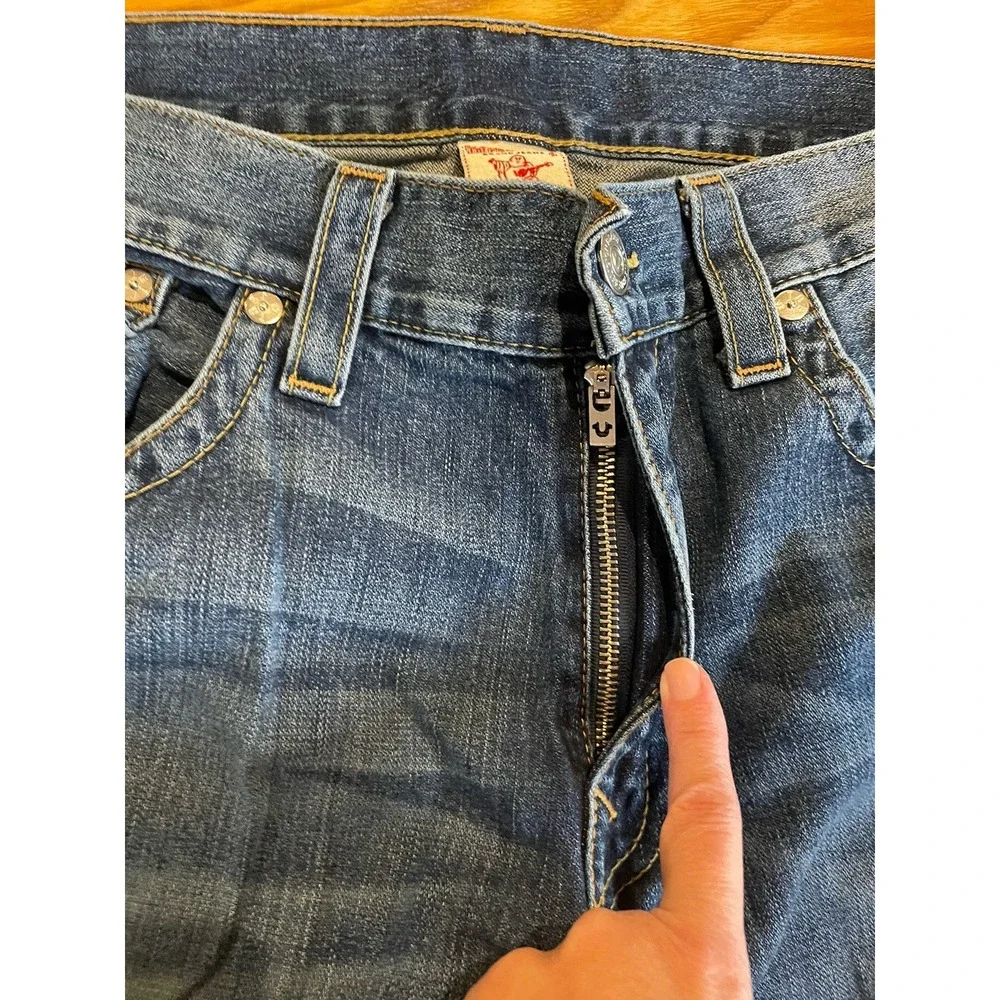 True Religion Jeans Mens 40x32 Ricky Relaxed Straight Leg Denim Medium Wash